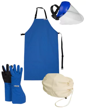 NSA brand Cryogenic Apron, Face Shield and Gloves